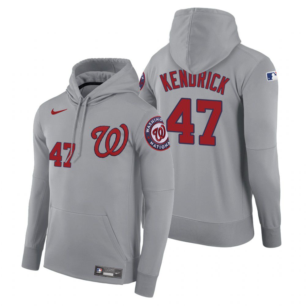 Men Washington Nationals #47 Kendrick gray road hoodie 2021 MLB Nike Jerseys->pittsburgh pirates->MLB Jersey